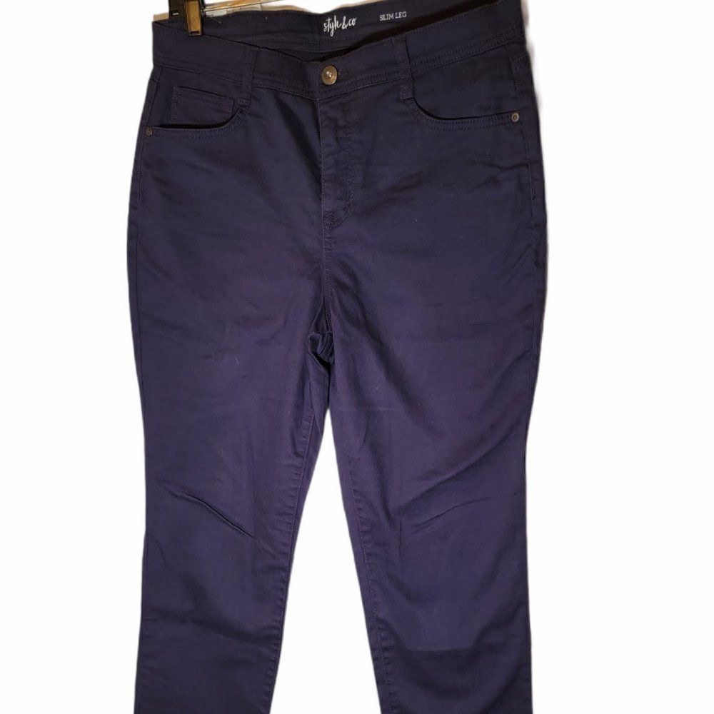 Style & Co Womens Blue Slim Leg Skinny Jeans Sz 12